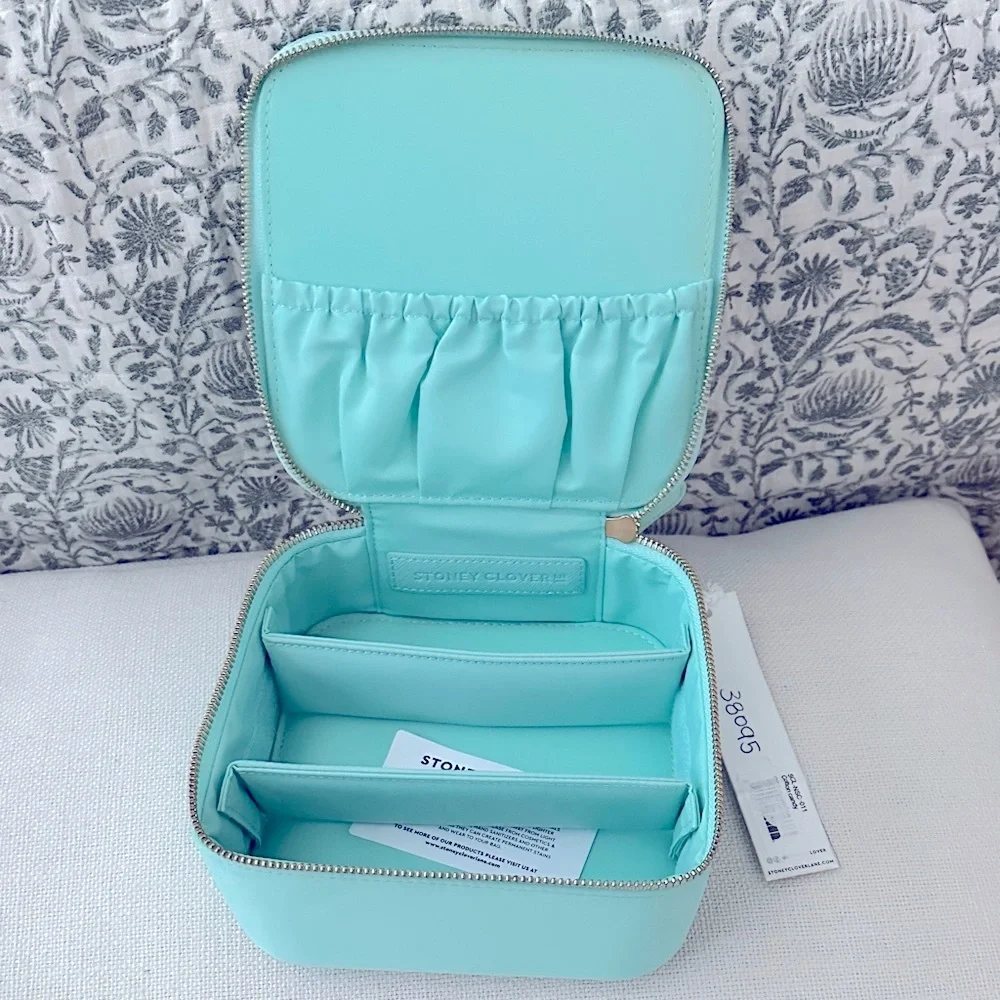 Stoney Clover Lane Aqua Cotton Candy Travel Cosmetic Case